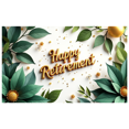 thumbnail image 2 of Happy Retirement Banner with Green Leaves Gold Balls and Stars Background Party Decoration for Retirement Parties Photo Backdrop Retirement Celebrations Decor Props, 2 of 4