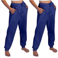 thumbnail image 2 of FAIWAD Womens Cinch Bottom Sweatpants 2PC High Waisted Drawstring Fleece Baggy Jogger Workout Trousers, 2 of 7