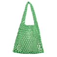 thumbnail image 2 of Cotton Thread Handbags Straw Woven Hollow Net Shopping Beach Vacation Purses, 2 of 10