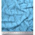 thumbnail image 1 of Soimoi Blue Rayon Fabric Pear Leaves Print Sewing Fabric Yard 42 Inch Wide, 1 of 3
