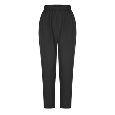 Pantalon de Sarrau pour Femmes Jogger Taille Élastique Pantalon de Survêtement Médical Amincissant Uniforme d'Infirmière Travail Tenue de Détente, Noir, TTG