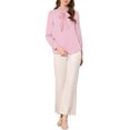 thumbnail image 2 of INSPIRE CHIC Blouse Chemise à Manches Longues de Travail pour Femme à Col Noué Boutonnée L Rose, 2 of 6