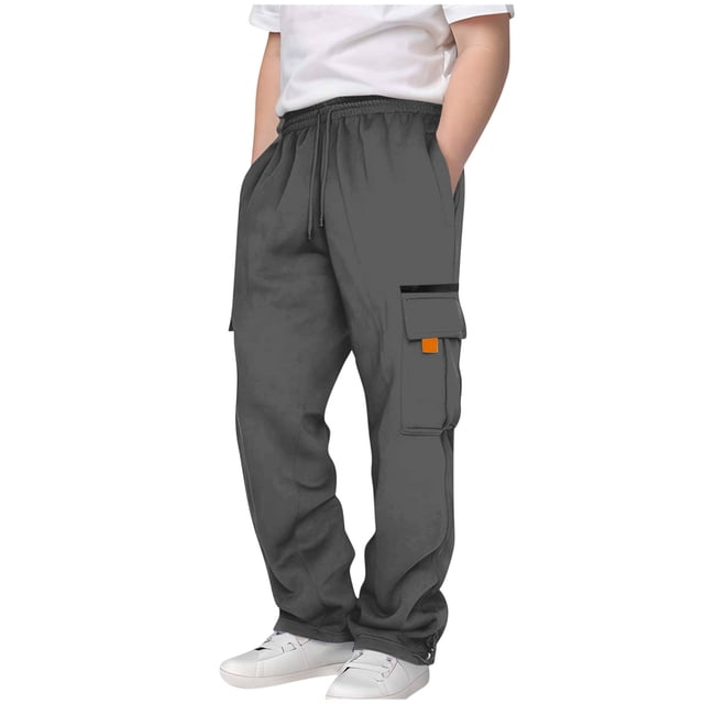 Boys' Lightweight Drawstring Jogger Pants for Ages 3-13 - Casual Sports Sweatpants with Print Design