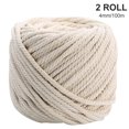 thumbnail image 3 of tredstone 3mm 4mm 5mm 6mm Macrame Rope Twisted String Cotton Cord For Handmade Natural Beige Rope DIY Home Wedding Accessories Gift 2pcs 4mm*100M, 3 of 6