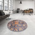 thumbnail image 3 of Ahgly Company Indoor Square Abstract Rosy Purple Abstract Area Rugs, 4' Square, 3 of 6