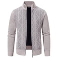 thumbnail image 1 of KIHOUT Winter Warm Coats Gentleman Long Sleeve Capless Solid Color Zipper Fashion Fallow Commuting Coat,Size L-3XL, 1 of 4