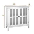 thumbnail image 2 of Costway Buffet de Rangement Armoire Porte en Verre Bahut Console Table Serveur Présentoir, 2 of 10