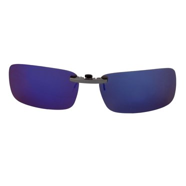 Unique Bargains Lunettes de Soleil Polarisées Unisexes de Voyage à Lentille Bleue Dégradée Sans Monture à Clip