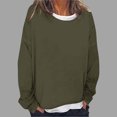thumbnail image 2 of Timegard Hauts pour Femmes à Épaules Tombantes, Col Ras du Cou, Chandail Ample, Hauts d'Automne Décontractés à Manches Longues, Blouse Confortable, 2 of 5