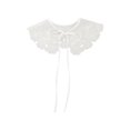 thumbnail image 1 of INSPIRE CHIC Detachable Fake Collar, Semi-Sheer Embroidery Mini Cape Neck Ruff for Blouse White-2, 1 of 5