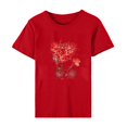 thumbnail image 5 of Meichang Chemises pour Femmes Joyeuse Saint-Valentin Hauts T-Shirts Graphiques Cœur en Bonbon Hauts Col Rond Coupe Ample Manches Courtes T-Shirts Saint-Valentin pour Femmes, 5 of 5