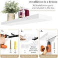 thumbnail image 2 of Sorbus Wall Mounted Floating Shelves for Wall Décor - Large 24 Inch, 4 Pack, White, 2 of 6