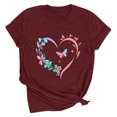 thumbnail image 2 of QIPOPIQ Women's Graphic Letter Print T Shirt Short Sleeve Tee Top Clearance, 2 of 3