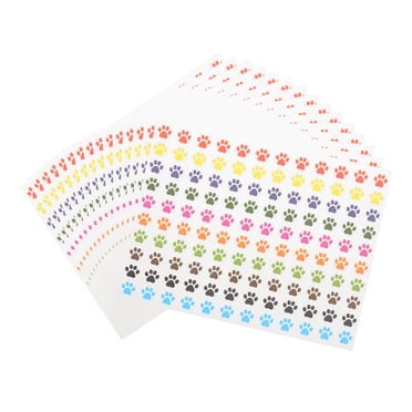 Autocollants d'Étiquettes Adhésives Couleurs Mixtes Empreintes de Pattes Autocollants Patte de Chien Empreinte de Patte d'Ours Étiquettes Adaptées Artisanat Fête 1800