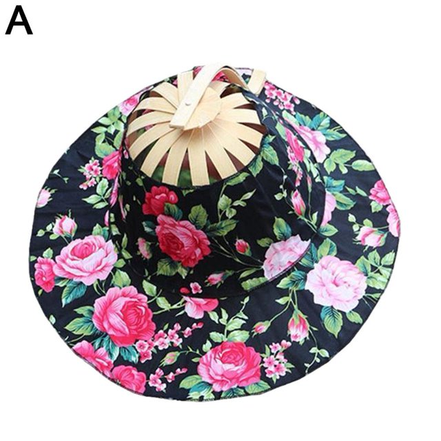 Bamboo Foldable Hand Fan Sun Hat Foldable Bamboo Fan For Traveling Outdoor G1X1