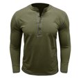 thumbnail image 2 of RXIRUCGD Blouse Décontractée à Manches Longues Col Rond pour Hommes, Vert Armée, Taille : 2TG, 2 of 5