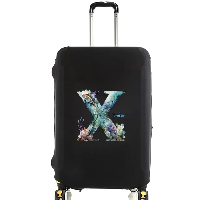 Luggage Covers Protective Cover Travel Luggage Scratch Proof Dust Cover Reusable Dust Cover Washable Fish Letter Print Pattern 8fish letter X L
