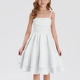 thumbnail image 2 of FAIWAD Robes pour Filles Froncées à Étages à Bretelles Ajustables Robe Camisole Fluide Enfants Filles Fête Ligne A Robes Formelles, 2 of 8