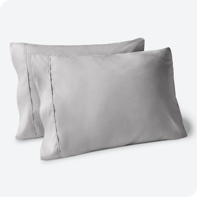 Bare Home Pillowcase Set - Premium 1800 Collection - Double Brushed - Ultra Soft - Standard Size, Light Gray, 2 Count