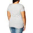 thumbnail image 2 of Hanes Womens Short Sleeve V-Neck Tee, S, Placed Floral Message/Light Steel, 2 of 2