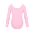 thumbnail image 4 of YONGHS Kids Girls Basic Ballet Dance Leotards Gymnastics Long Sleeve Bodysuit Training Workout Unitards Pink 6, 4 of 7
