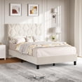 thumbnail image 1 of Yiwa Twin Bed Frame with Upholstered Headboard, Upholstered Bed Frame, Heavy-Duty Platform Bed Frame with Adjustable Headboard, Strong Wood Slat Support/No Box Spring Needed/Noise Free, 1 of 6