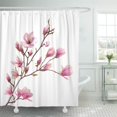 thumbnail image 1 of SUTTOM Branche de Magnolia Rose Fleur Isolée sur Fond Blanc Rideau de Douche Bourgeon de Printemps 60x72 Pouces, 1 of 1
