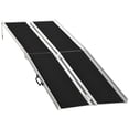 thumbnail image 1 of HOMCOM 8ft Folding Aluminum Wheelchair Ramp - Non-Slip Portable Mobility Aid for Steps, Thresholds, Cars - 29.1" Wide, 594 lb Capacity, Black, 1 of 7