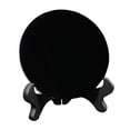 thumbnail image 2 of Esquirla Miroir Rond en Obsidienne Noire, Noir, Miroir Rond Noir avec Support Rond, 10 cm, 2 of 8