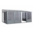 thumbnail image 3 of Gazebo Penguin Florence 10 ft x 16 ft Polycarbonate Roof Wall Mounted Solarium - Slate, 3 of 11