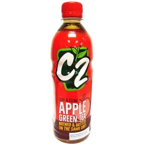 C2 Green Tea Apple Flavor 500ml per Bottle, medium caffeine content