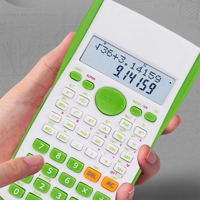 Professional Scientific Calculator with LCD Display Algebra Geometry Trigonometry Functions Battery Powered Multi-Line Math Tool for Office & Campus