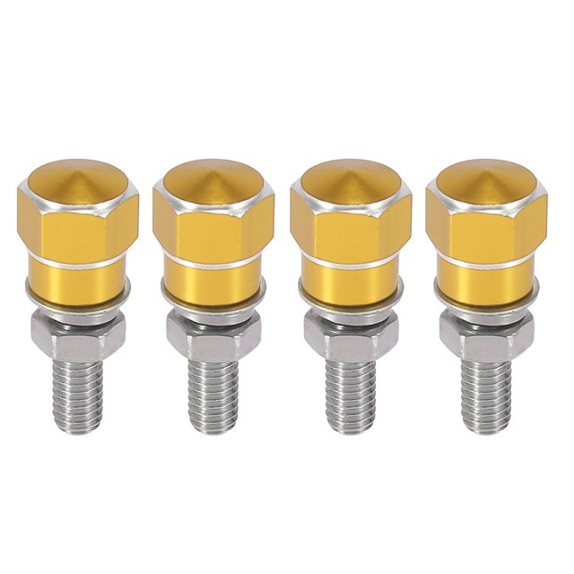 Unique Bargains 4pcs Black Universal Motorcycle License Plate Frame Bolts Fasteners CNC Aluminum Alloy