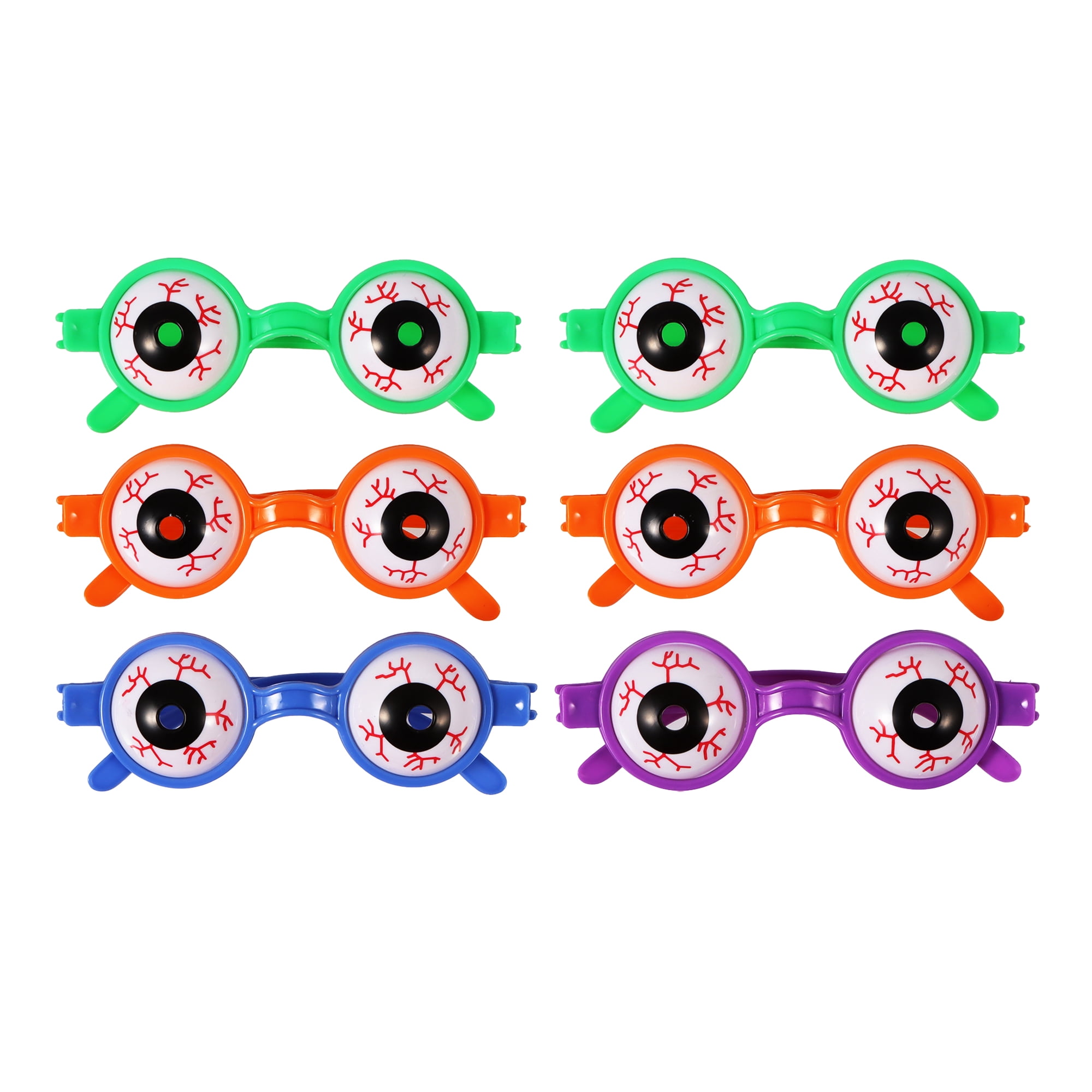 Lunettes œil d’Halloween, 6 pièces, plastique, orange, pour 3 ans et plus, cadeaux de fête, par Way to Celebrate