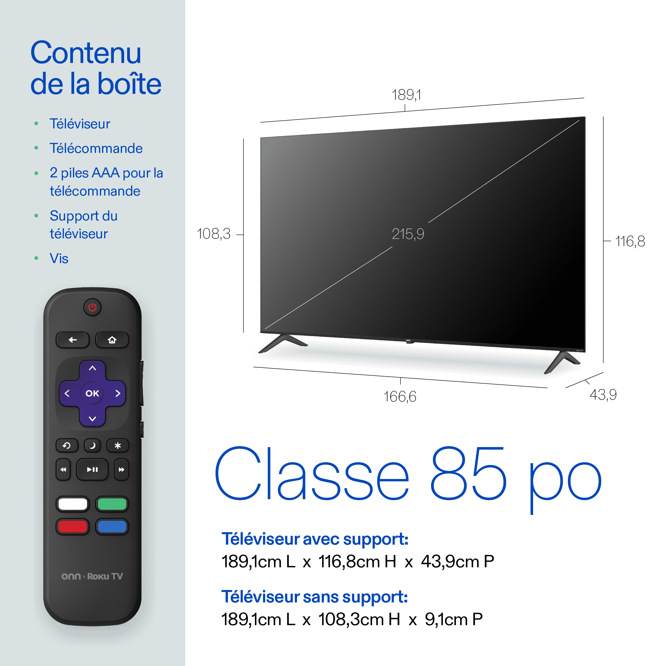 onn 85” QLED 4K UHD Smart Roku TV