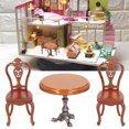 thumbnail image 4 of Ensemble Table et Chaises de Maison de Poupée, Accessoires de Meubles Miniatures et Exquis pour Collection, 4 of 8