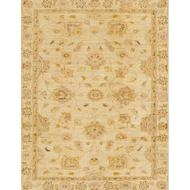 Ahgly Company Indoor Rectangle Abstract Yellow Abstract Area Rugs, 7' x 9'