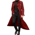 thumbnail image 2 of Qertyioot Hauts pour Hommes Mode Veste Décontractée Extérieur Manches Longues Manteau Chaud, 2 of 5