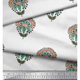 thumbnail image 2 of Soimoi Poly Georgette Fabric Leaves & Floral Block Print Fabric by The Yard 52 Inch Wide, 2 of 3