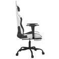 thumbnail image 2 of vidaXL Chaise de Gaming avec Repose-Pieds Similicuir Blanc et Noir, 2 of 5