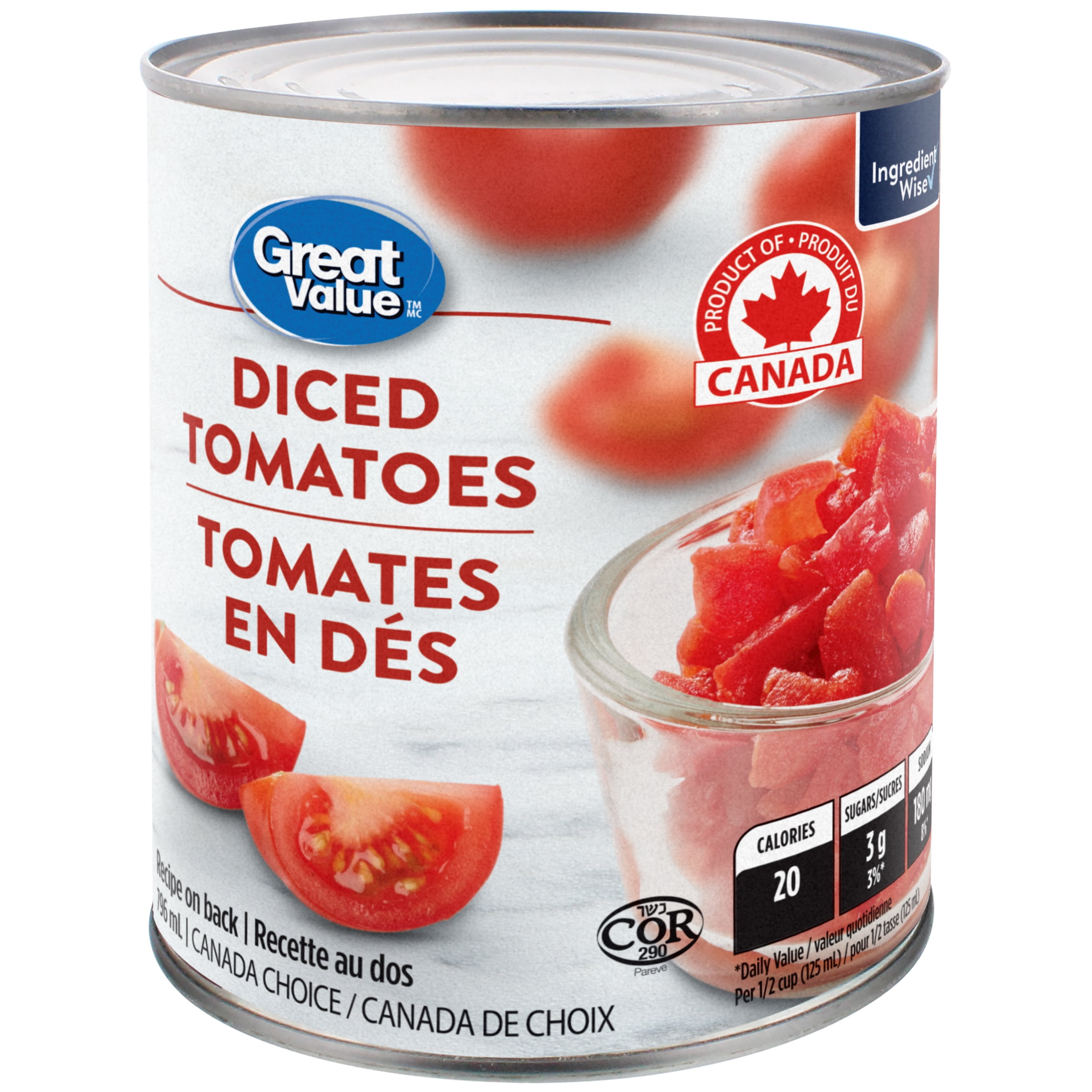 Great Value No Salt Added Diced Tomatoes