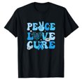 thumbnail image 1 of AALJY Peace Love Cure Prostate Cancer Awareness Groovy Men Support T-Shirt, 1 of 5