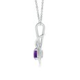 thumbnail image 2 of Angara Collier en Améthyste Naturelle - Pendentif Solitaire en Améthyste Ronde Nœud Infini en Platine pour Femmes, 2 of 8