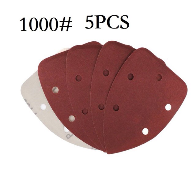 5 Pcs 140*98mm Sandpaper Triangle Hook & Loop Abrasive Sanding Disc Grit 40-1000