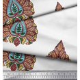 thumbnail image 3 of Soimoi Modal Satin Fabric Leaves & Floral Block Print Fabric by The Yard 42 Inch Wide, 3 of 3