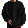 thumbnail image 2 of DPTALR Men Comfortable Solid Casual Tops Long Sleeve Round-Neck Sweatshirt, 2 of 4