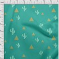 thumbnail image 4 of oneOone Rayon Sea Green Fabric Plant Cactus With Geometric Sewing Craft Projects Fabric Prints By Yard 56 Inch Wide, 4 of 4