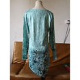 thumbnail image 3 of BJYX T-shirt Femme en Maille Imprimée Florale Ourlet Irrégulier Tunique Pull Manches Longues Col Rond Blouses, 3 of 5