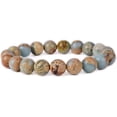 thumbnail image 1 of Angelstones Bracelet Extensible Unisexe en Perles Rondes 10 mm avec Pierre Précieuse Serpentine Naturelle 7 Pouces, 1 of 2