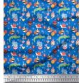 thumbnail image 1 of Soimoi Polyester Crepe Fabric Balloon & Cute Animals Kids Decor Fabric Printed Yard 42 Inch Wide, 1 of 3